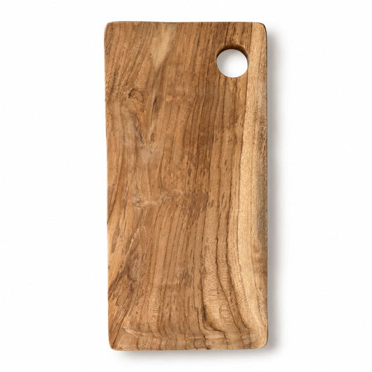 Schneidebrett aus Teakholz, modern – 40 cm