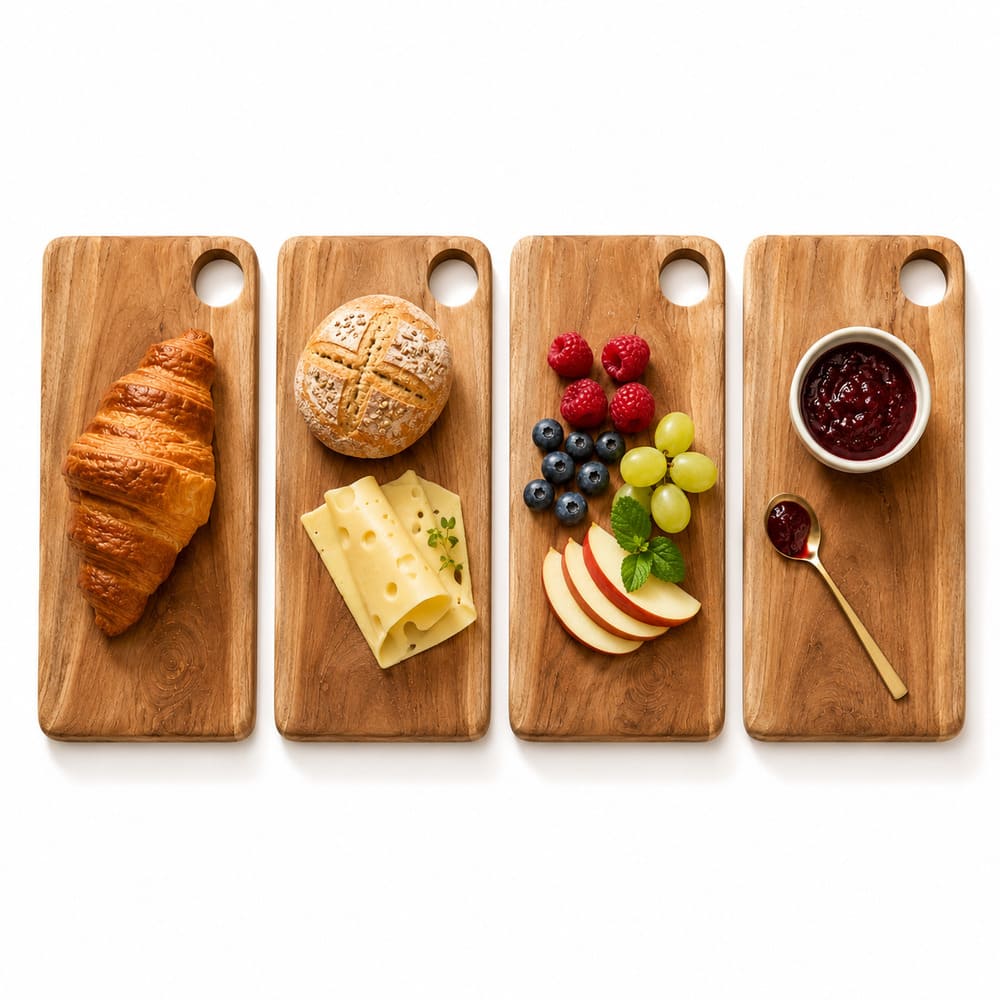 TEAKER - Set of 4 modern breakfast boards 28cm