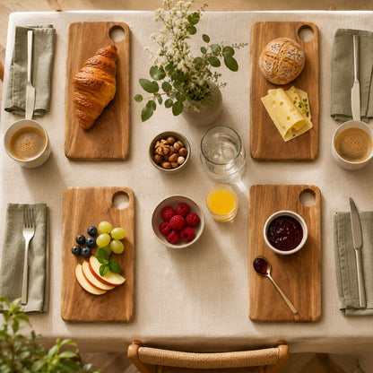 TEAKER - Set of 4 modern breakfast boards 28cm