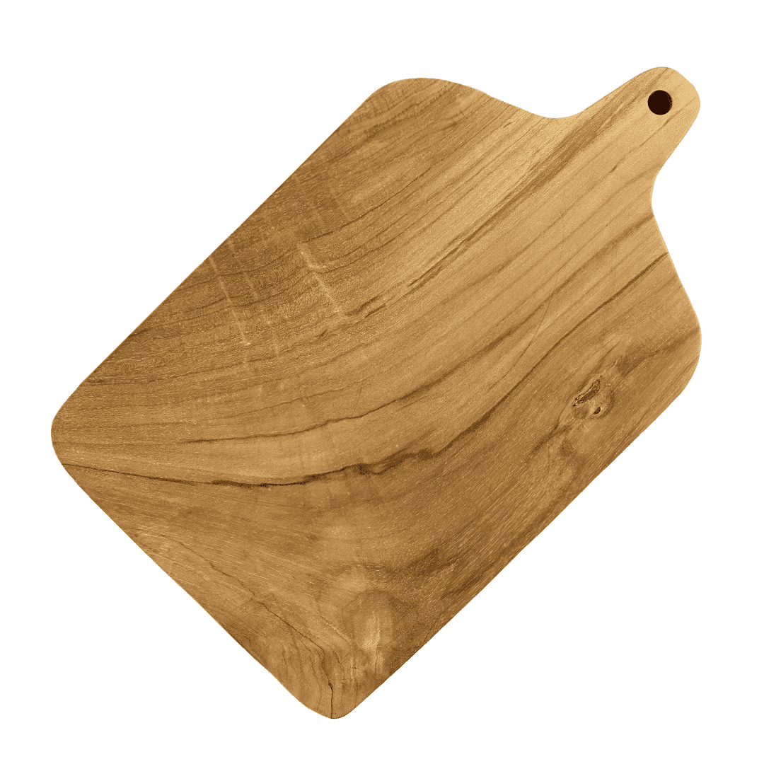 Das TEAKER Schneidebrett ist aus einem Stück Holz geschnitten.
