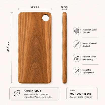 TEAKER - planche à découper moderne 40cm