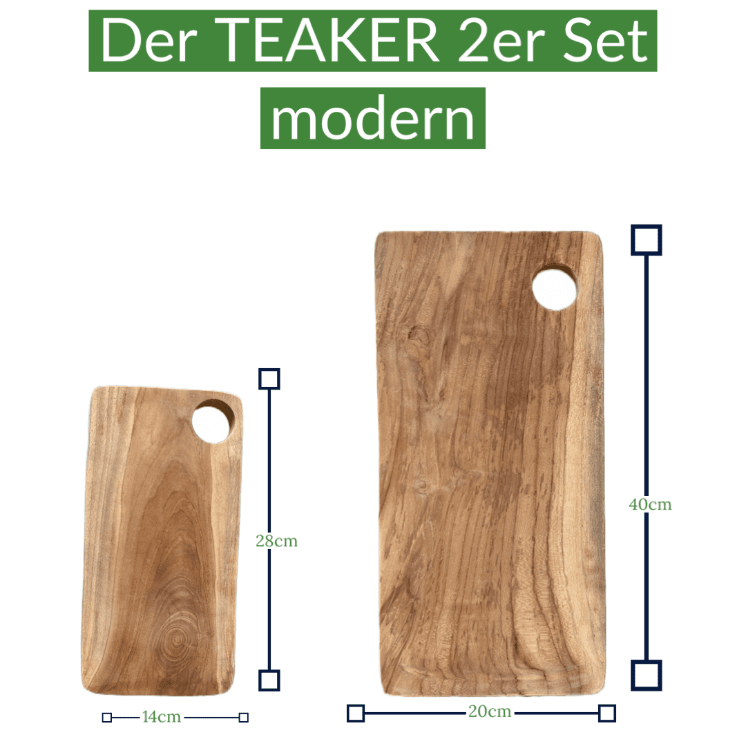 of - modern 2er Hall Schneidebretter TEAKER Wood – Set