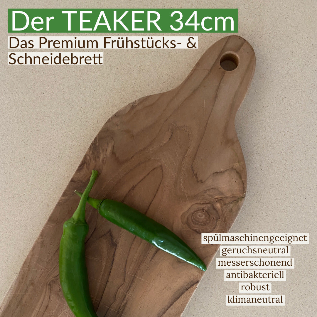 TEAKER - Frühstücksbrett Apfel 25cm – Hall of Wood