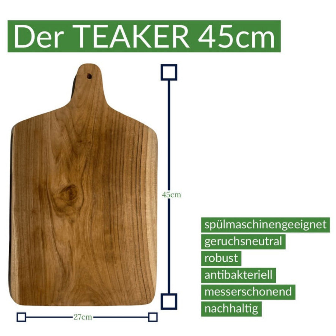 TEAKER - Hall – of 45cm Wood Schneidebrett